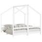Preview: Kinderbett Wei? 2x(80x160) cm Massivholz Kiefer