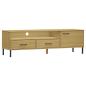 Preview: TV-Schrank OSLO mit Metallbeinen Braun Massivholz Kiefer