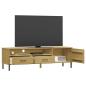 Preview: TV-Schrank OSLO mit Metallbeinen Braun Massivholz Kiefer