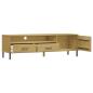Preview: TV-Schrank OSLO mit Metallbeinen Braun Massivholz Kiefer