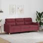 Preview: ARDEBO.de - 3-Sitzer-Sofa Weinrot 180 cm Stoff