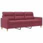 Preview: 3-Sitzer-Sofa Weinrot 180 cm Stoff