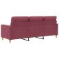 Preview: 3-Sitzer-Sofa Weinrot 180 cm Stoff