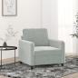 Preview: ARDEBO.de - Sessel Hellgrau 60 cm Samt
