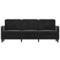 Preview: 3-Sitzer-Sofa Schwarz 180 cm Samt