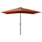Preview: Sonnenschirm mit LEDs und Stahl-Mast Terrakottarot 2x3 m