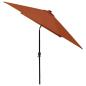 Preview: Sonnenschirm mit LEDs und Stahl-Mast Terrakottarot 2x3 m