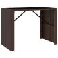 Preview: Bartisch mit Glasplatte Braun 145x80x110 cm Poly Rattan