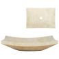 Preview: ARDEBO.de - Waschbecken 50x35x12 cm Marmor Cremefarben
