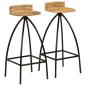 Preview: ARDEBO.de - Barhocker 2 Stk. Massivholz Mango