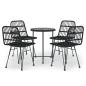 Preview: 5-tlg. Garten-Essgruppe Schwarz Poly Rattan