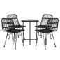 Preview: 5-tlg. Garten-Essgruppe Schwarz Poly Rattan