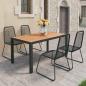 Preview: ARDEBO.de - 5-tlg. Garten-Essgruppe PVC Rattan Schwarz und Braun