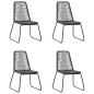 Preview: 5-tlg. Garten-Essgruppe PVC Rattan Schwarz und Braun