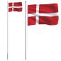 Preview: Flagge Dänemarks mit Mast 6,08 m Aluminium