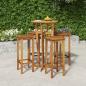 Preview: ARDEBO.de - 5-tlg. Gartenbar-Set Massivholz Akazie