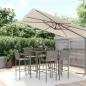 Preview: ARDEBO.de - 7-tlg. Gartenbar-Set Grau Poly Rattan
