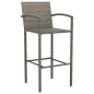 Preview: 7-tlg. Gartenbar-Set Grau Poly Rattan