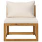 Preview: 4-tlg. Garten-Lounge-Set mit Auflagen Creme Massivholz Akazie