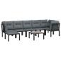 Preview: 8-tlg. Garten-Lounge-Set Schwarz und Grau Poly Rattan