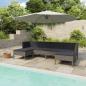 Preview: ARDEBO.de - 6-tlg. Garten-Lounge-Set mit Auflagen Poly Rattan Grau
