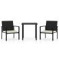 Preview: 3-tlg. Garten-Essgruppe Poly Rattan Schwarz