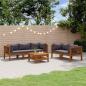 Preview: ARDEBO.de - 6-tlg. Garten-Lounge-Set mit Auflage Massivholz Akazie