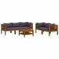 Preview: 6-tlg. Garten-Lounge-Set mit Auflage Massivholz Akazie