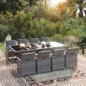 Preview: ARDEBO.de - 9-tlg. Garten-Essgruppe mit Kissen Poly Rattan Grau
