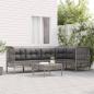 Preview: ARDEBO.de - 6-tlg. Garten-Lounge-Set mit Kissen Grau Poly Rattan