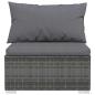 Preview: 7-tlg. Garten-Lounge-Set mit Kissen Poly Rattan Grau