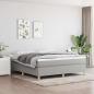Preview: ARDEBO.de - Boxspringbett mit Matratze Hellgrau 180x200 cm Stoff