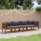 Preview: ARDEBO.de - 4-Sitzer-Gartensofa mit Kissen Massivholz Akazie