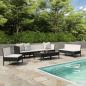 Preview: ARDEBO.de - 9-tlg. Garten-Lounge-Set mit Auflagen Poly Rattan Schwarz