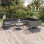 Preview: ARDEBO.de - 11-tlg. Garten-Lounge-Set mit Auflagen Poly Rattan Grau