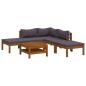 Preview: 6-tlg. Garten-Lounge-Set mit Auflage Massivholz Akazie