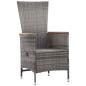 Preview: 3-tlg. Garten-Lounge-Set mit Kissen Poly Rattan Grau