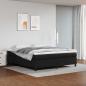 Preview: ARDEBO.de - Boxspringbett mit Matratze Schwarz 160x200 cm Kunstleder