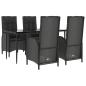 Preview: 5-tlg. Garten-Essgruppe mit Kissen Schwarz Poly Rattan