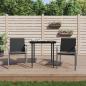 Preview: ARDEBO.de - 3-tlg. Garten-Essgruppe mit Kissen Poly Rattan und Stahl