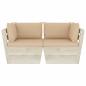 Preview: Garten-Palettensofa 2-Sitzer mit Kissen Fichtenholz