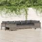 Preview: ARDEBO.de - 7-tlg. Garten-Lounge-Set mit Kissen Grau Poly Rattan