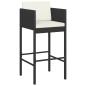 Preview: 5-tlg. Gartenbar-Set mit Kissen Schwarz Poly Rattan