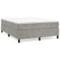 Preview: Boxspringbett mit Matratze Hellgrau 140x190 cm Samt
