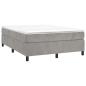 Preview: Boxspringbett mit Matratze Hellgrau 140x190 cm Samt