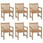 Preview: Gartenstühle 6 Stk. mit Cremeweißen Kissen Massivholz Teak
