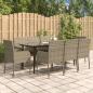 Preview: ARDEBO.de - 9-tlg. Garten-Essgruppe mit Kissen Schwarz und Grau Poly Rattan
