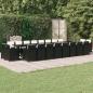Preview: ARDEBO.de - 21-tlg. Garten-Essgruppe mit Kissen Schwarz Poly Rattan