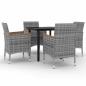 Preview: 5-tlg. Garten-Essgruppe mit Auflagen Poly Rattan und Glas