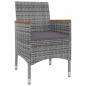 Preview: 5-tlg. Garten-Essgruppe mit Auflagen Poly Rattan und Glas